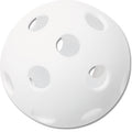 A white 9-inch BSN Sports plastic training ball featuring a hollow, perforated design shown from a front-facing angle.