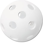 A white 9-inch BSN Sports plastic training ball featuring a hollow, perforated design shown from a front-facing angle.