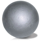 A round, metallic grey Nelco PORTaPiT Scholastic shot put shown from a front-facing angle against a white background.