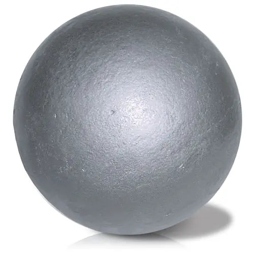 A round, metallic grey Nelco PORTaPiT Scholastic shot put shown from a front-facing angle against a white background.
