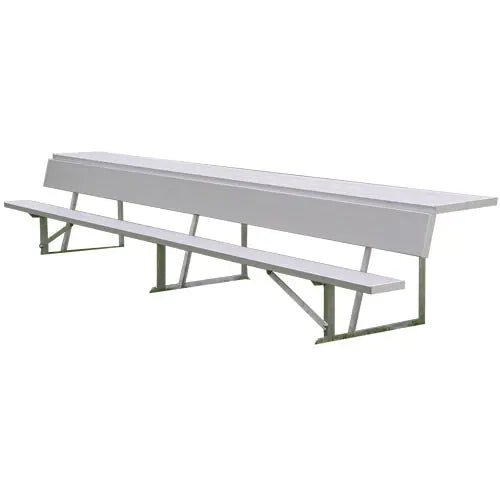 Player's Bench w/ Shelf, Aluminum or Powder-Coated Color (7.5', 15', 21', 27')