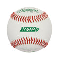 A white Diamond D1-HS baseball with red stitching, featuring green NFHS branding and text on a centered front view.