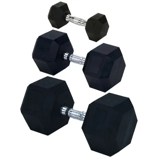 Rubber Encased Solid Hex Dumbbell 45lb