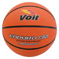 An orange Voit Enduro CB2 rubber basketball with the brand's logo printed on it.
