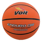An orange Voit Enduro CB2 rubber basketball with the brand's logo printed on it.