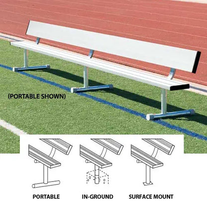 Player's Bench w/ Back (Choose Mount, Length, and Color)