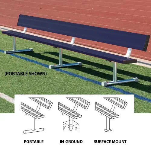 Player's Bench w/ Back (Choose Mount, Length, and Color)