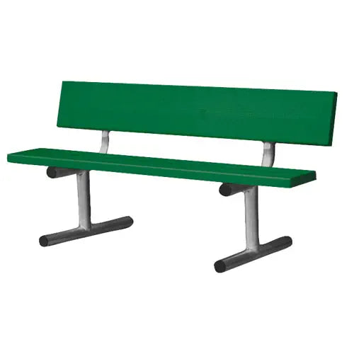 Portable Courtside Bench w/ Back, 5' (Forest Green, White)