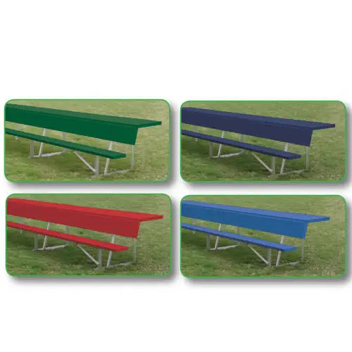 Player's Bench w/ Shelf, Aluminum or Powder-Coated Color (7.5', 15', 21', 27')