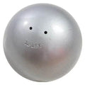 A silver 12-pound Nelco shot put ball shown from a front-facing angle.
