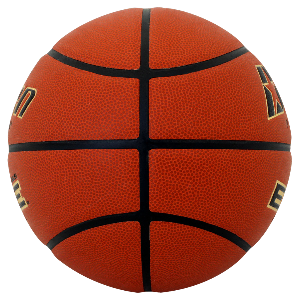 Basketball with black seams on a white background