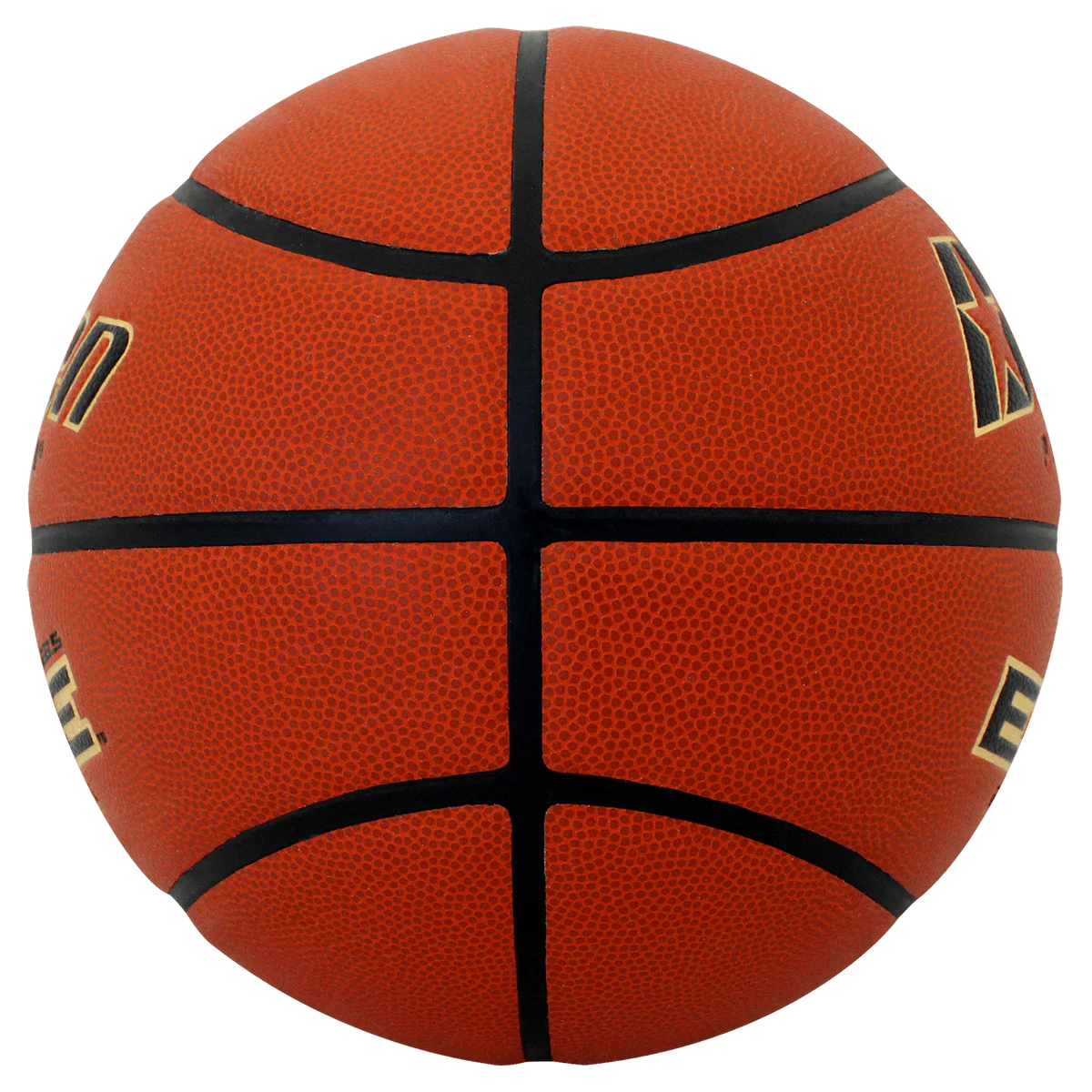 Basketball with black seams on a white background
