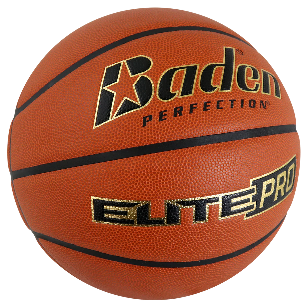 Basketball with Baden Perfection and Elite Pro branding on a white background