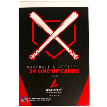 Baseball/Softball Line-Up Card Booklet