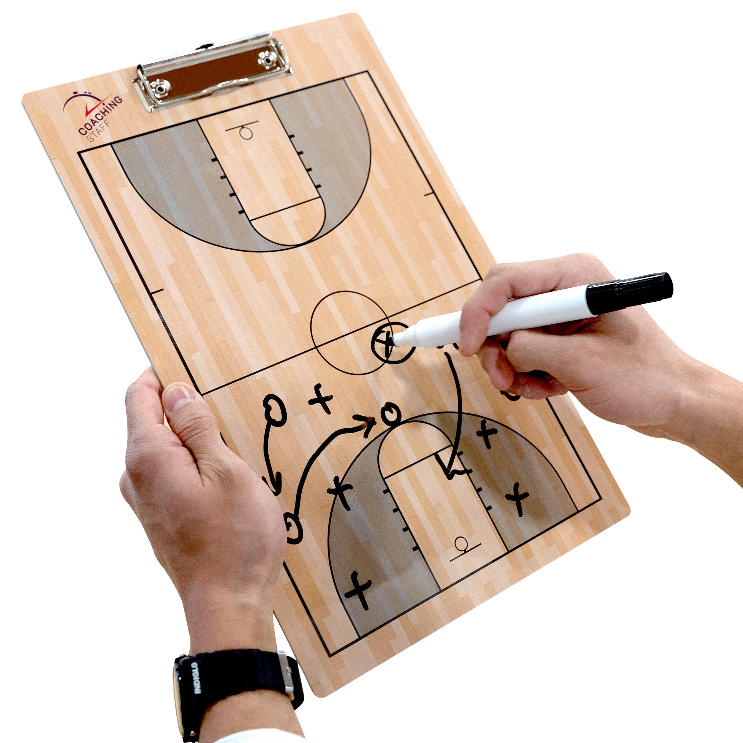 CoachingStaff Ultra-Thick Pro Basketball Coaching Clipboard w/Marker and Dual Clips
